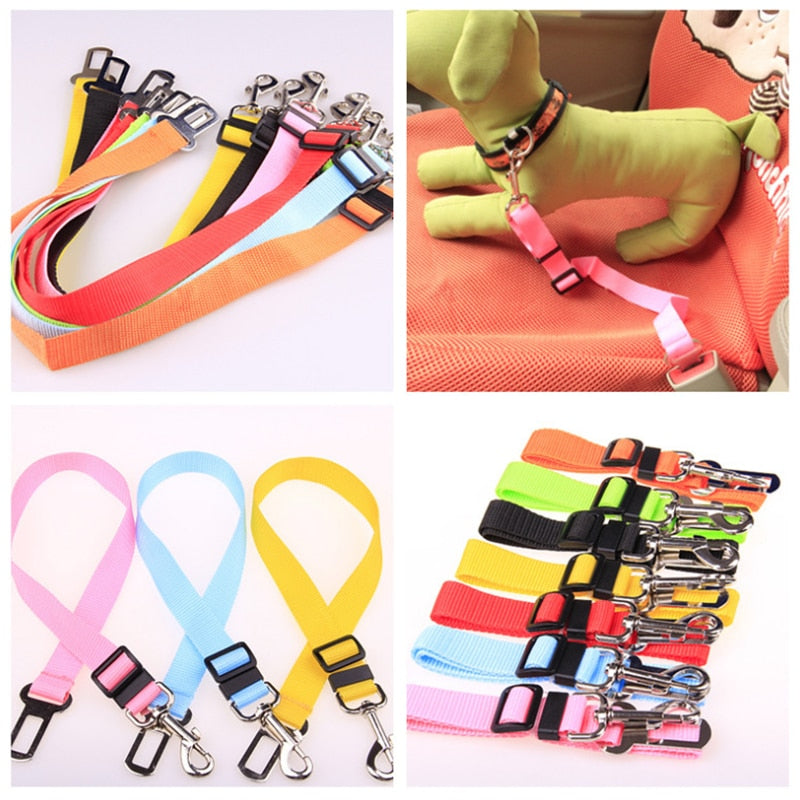 Pet Dog Cat Car Seat Belt Dog Accessories Adjustable Harness Lead Leash Small Medium Travel Clip Puppy Collar Leash Pet Supplies