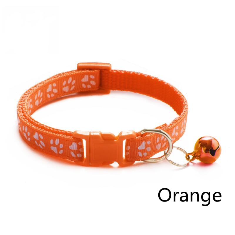 Pet Collar With Bell Cartoon Footprint