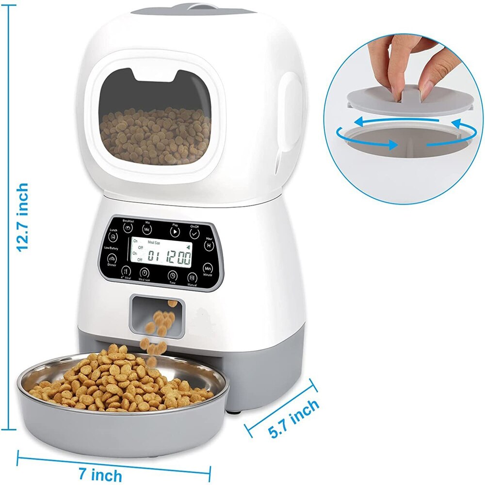 Smart Stainless Steel Automatic Pet Feeder with Timer - Perfect for Dogs and Cats