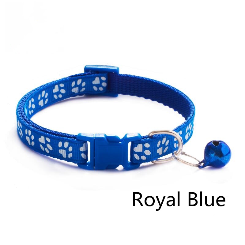 Pet Collar With Bell Cartoon Footprint