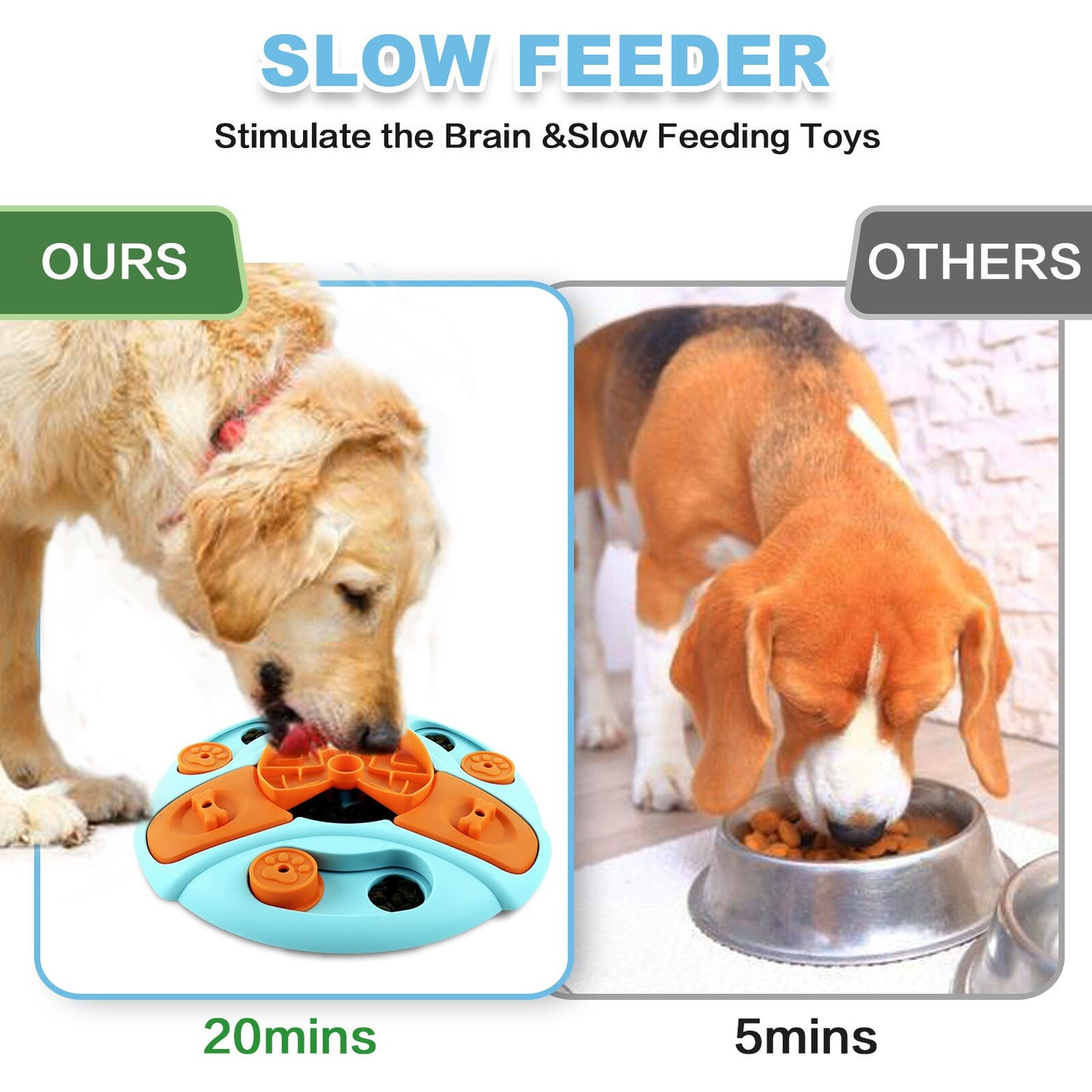 Dog Toys Dog Feeding Puzzle Toys Slow Food Dog Puzzle Bowl Toy Pet Interactive Increase NonSlip Bowl  Pet IQ Training Dispenser