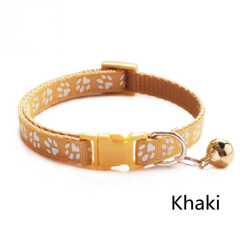 Pet Collar With Bell Cartoon Footprint