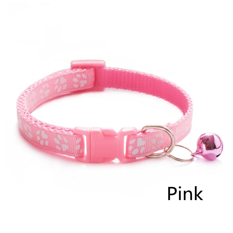 Pet Collar With Bell Cartoon Footprint