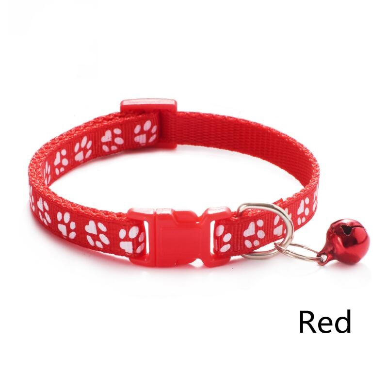 Pet Collar With Bell Cartoon Footprint