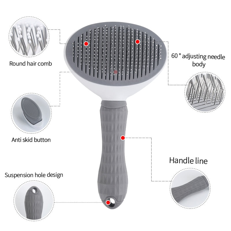 Hair Remover Brush Dog / Cat Non-slip Beauty Brush Dog Grooming Equipment Pets Stainless Steel For Dogs Pet Hair Removal Comb