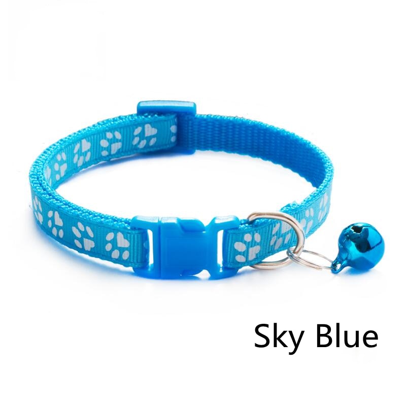 Pet Collar With Bell Cartoon Footprint