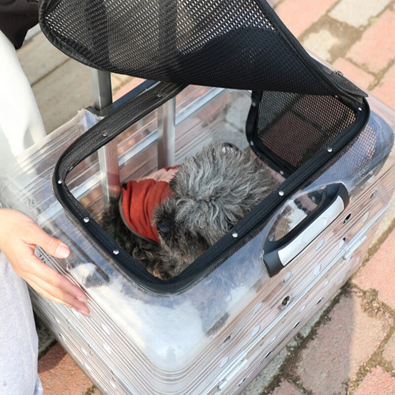 Portable Pet Stroller Dogs Cat Cart Carrier Supplies Transportation Bag With Wheels Cage Backpack Travel Outing Pet Carrier