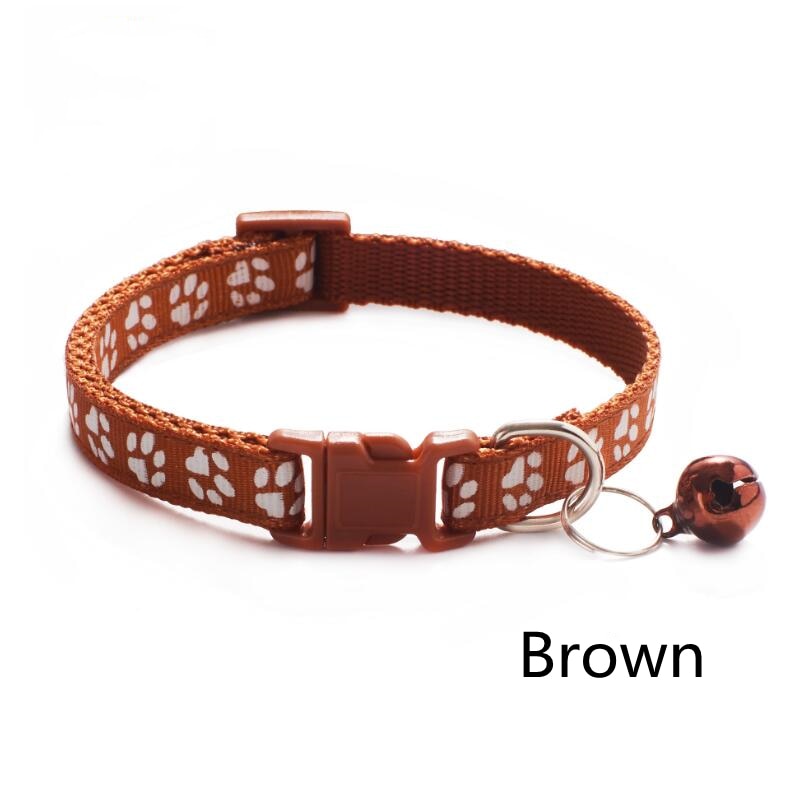 Pet Collar With Bell Cartoon Footprint