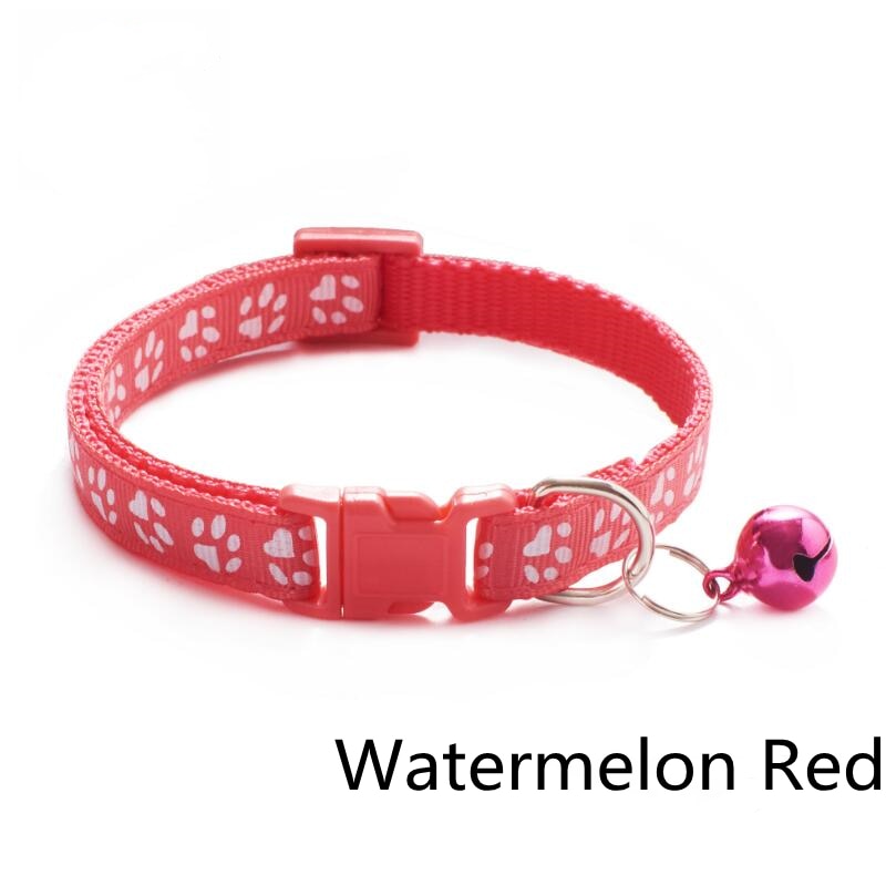 Pet Collar With Bell Cartoon Footprint