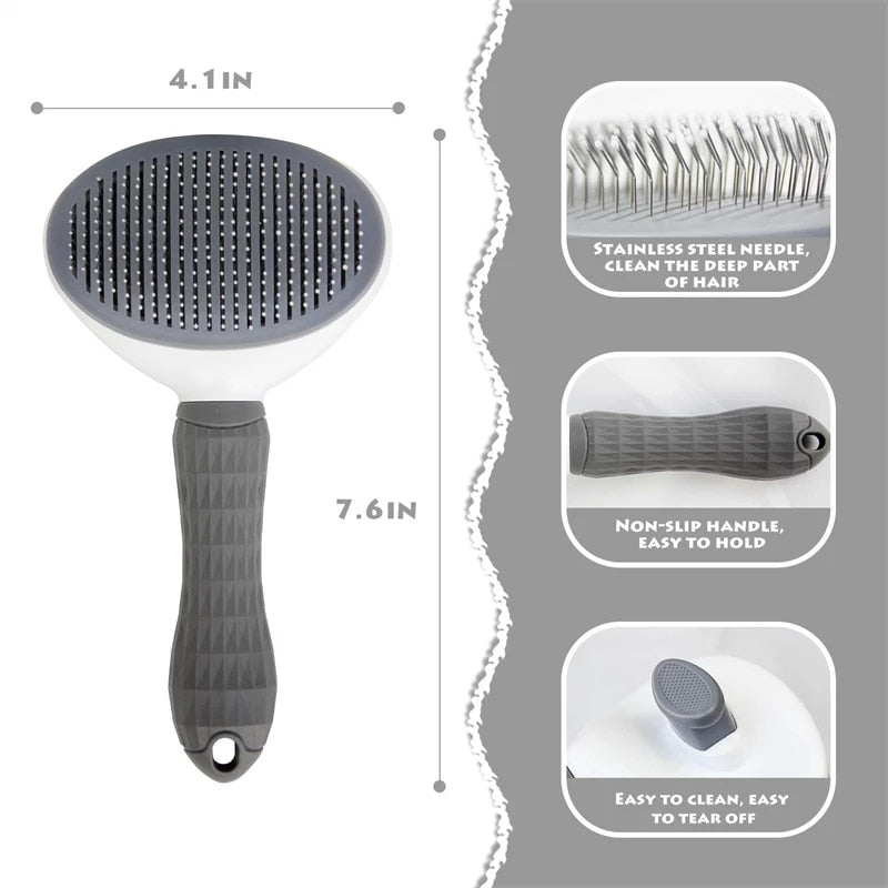 Hair Remover Brush Dog / Cat Non-slip Beauty Brush Dog Grooming Equipment Pets Stainless Steel For Dogs Pet Hair Removal Comb