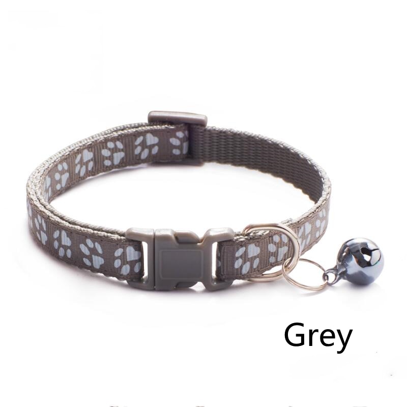 Pet Collar With Bell Cartoon Footprint