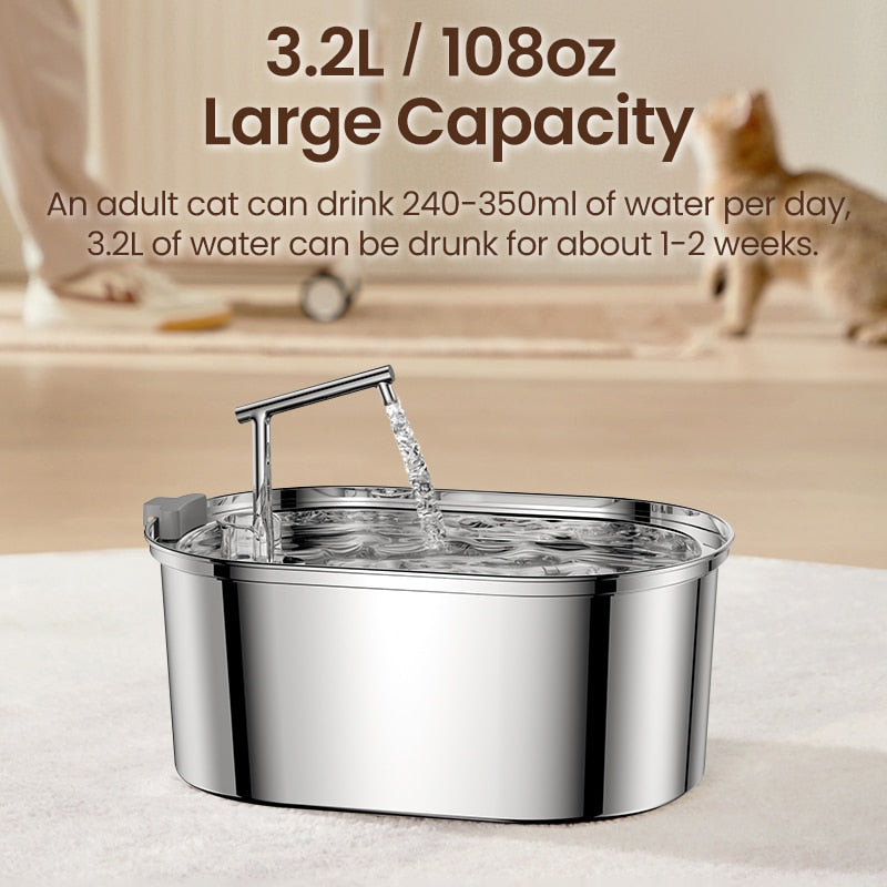 ROJECO Stainless Steel Cat Water Fountain