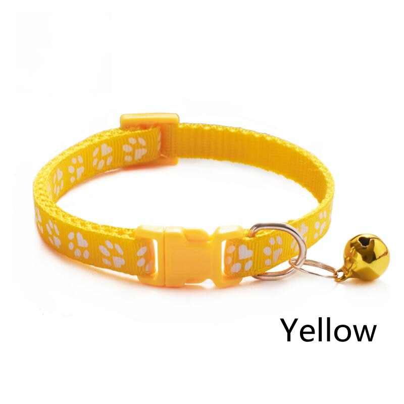 Pet Collar With Bell Cartoon Footprint