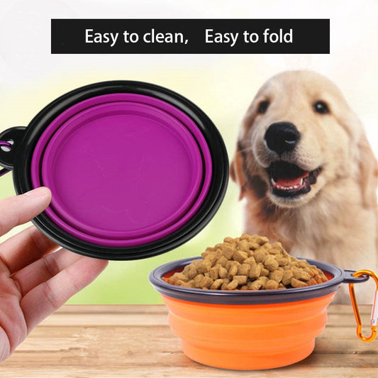 Large Collapsible Dog Pet Folding Silicone Bowl 350/1000ml